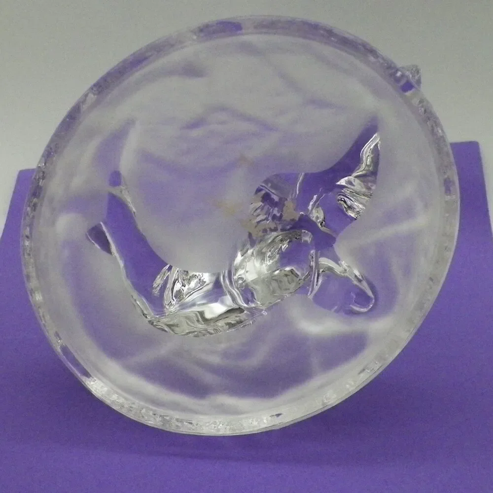 Seals Glass Sculpture Adult & Pup RCR Italian Royal Crystal Rock